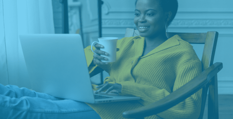 Remote worker with good wellbeing