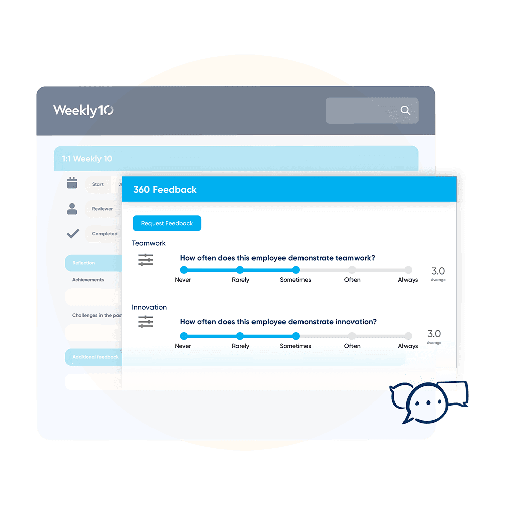 Weekly10 performance management software with 360 feedback