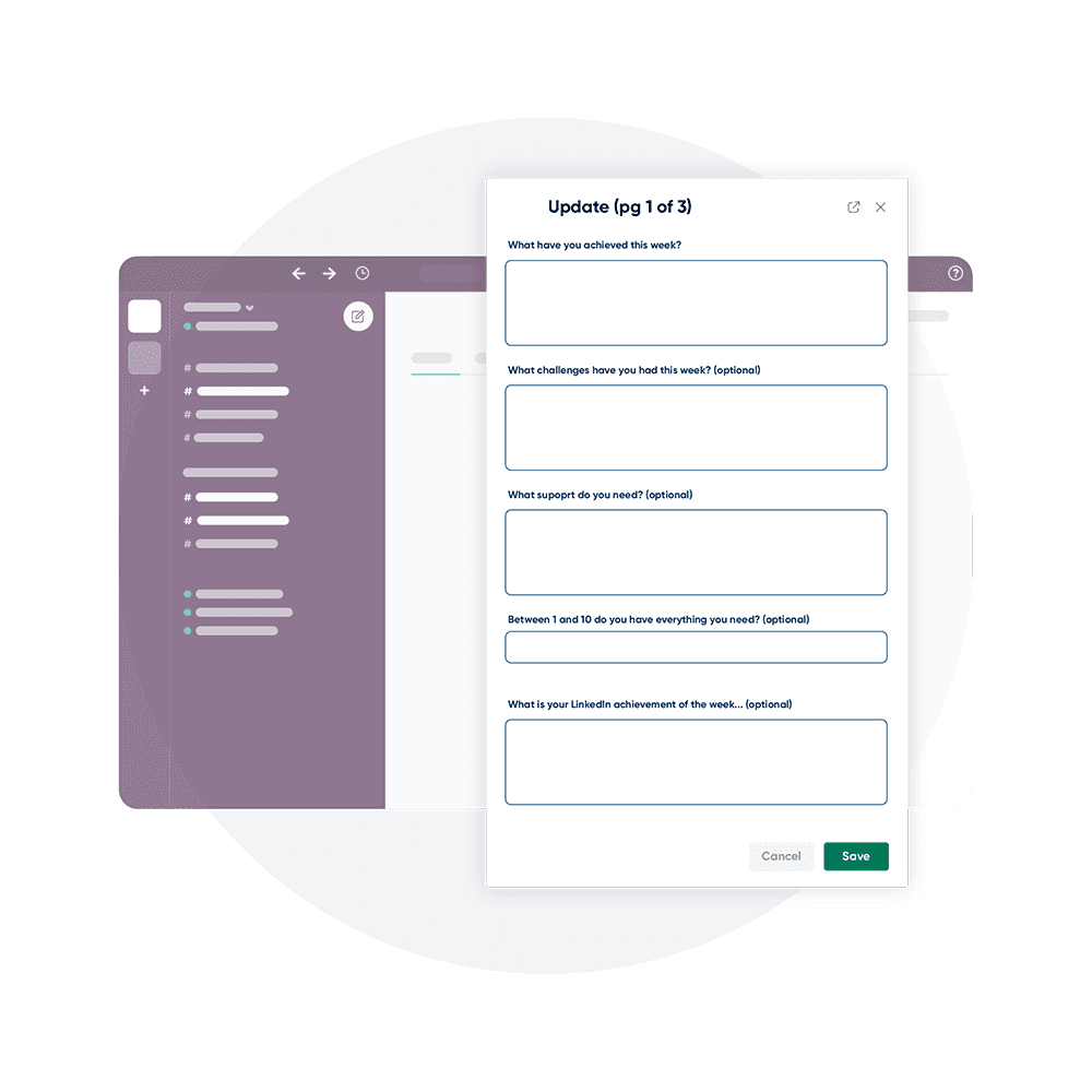 Weekly10 Employee engagement check-in in Slack