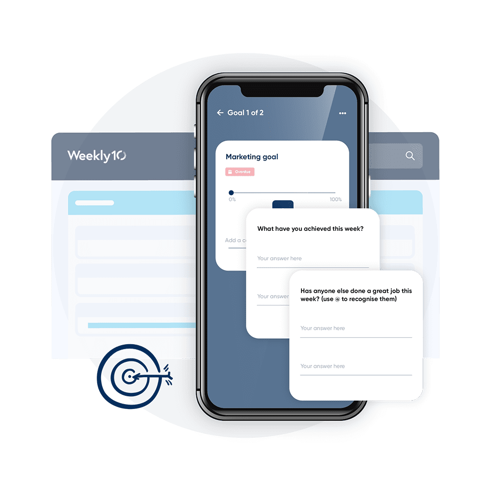 Weekly10 employee engagement mobile app goals & OKRs screenshot