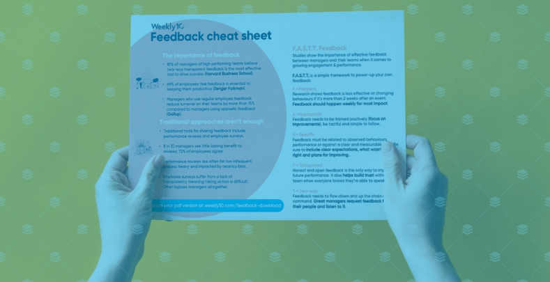 Download your free feedback cheat sheet - Weekly10