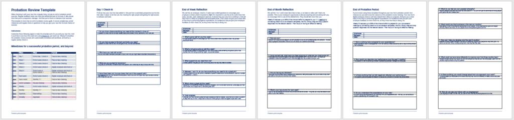 Probation review question template