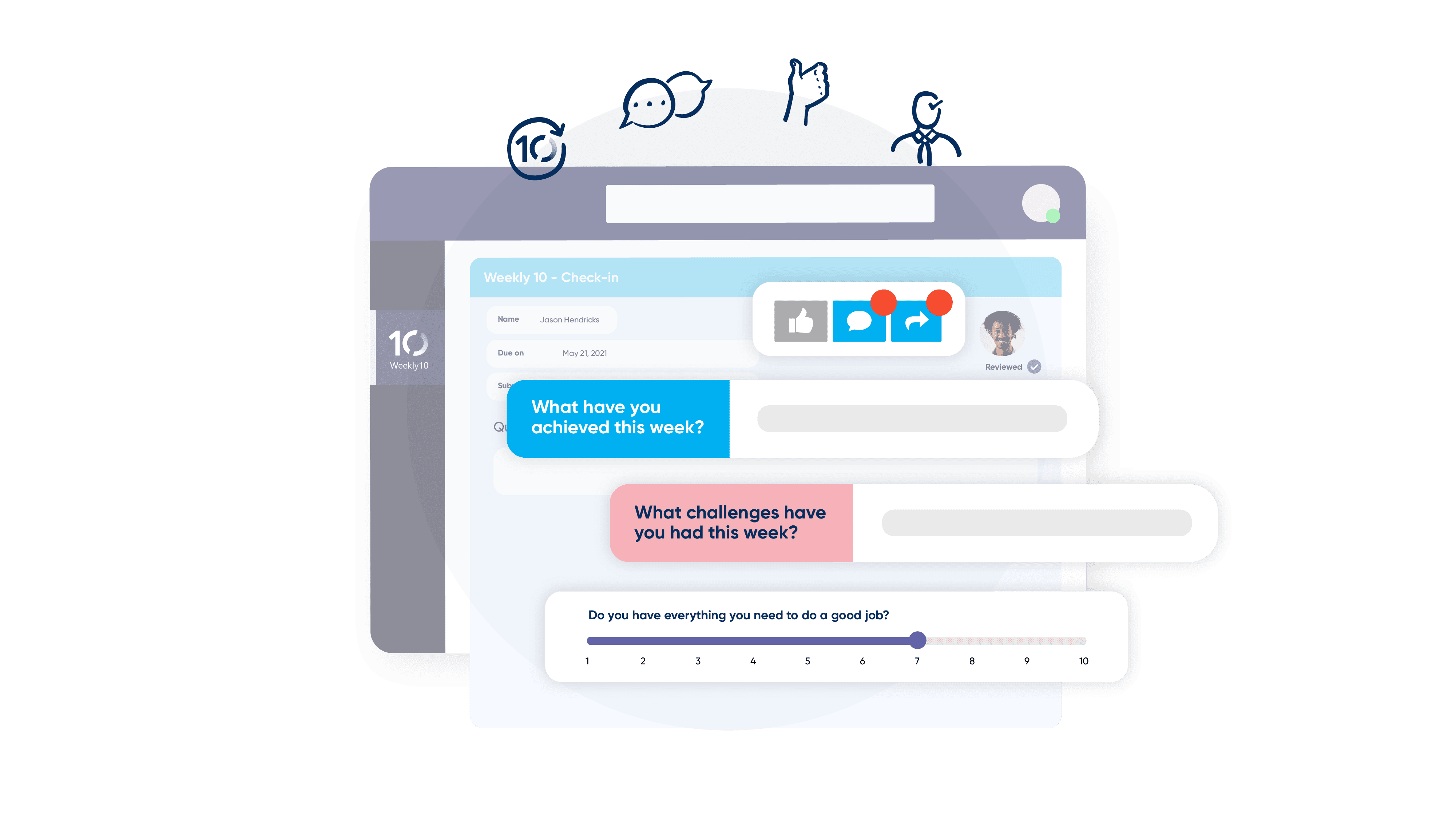 weekly check-in software integration for microsoft teams